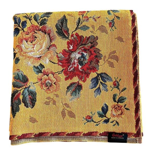 Gobly’s Vintage Rose Floral French Wool Tapestry - Picture 1 of 6